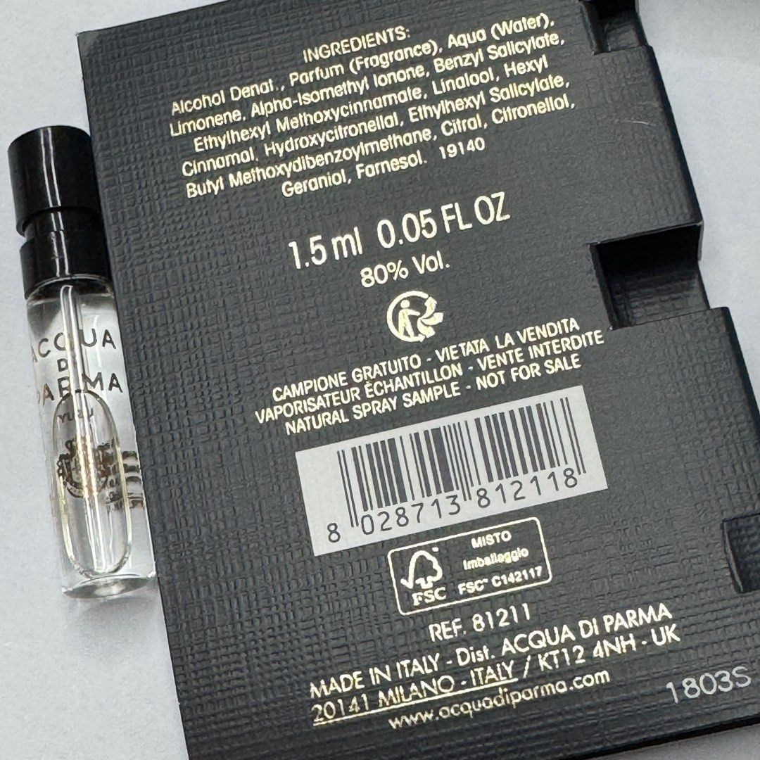 Acqua Di Parma Yuzu Edp 1,5ml 0,05 fl. onças. amostra oficial de perfume Acqua Di Parma Yuzu Edp 1,5ml 0,05 fl. onças. amostra oficial de perfume