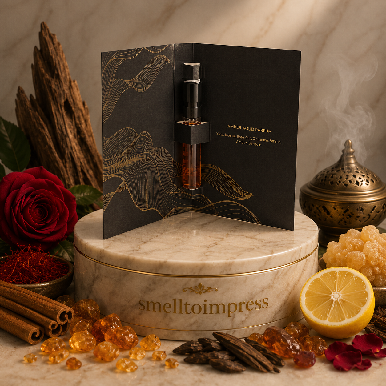 imagem da amostra oficial de perfume Roja Amber Aoud 2 ml 0,06 fl. oz.