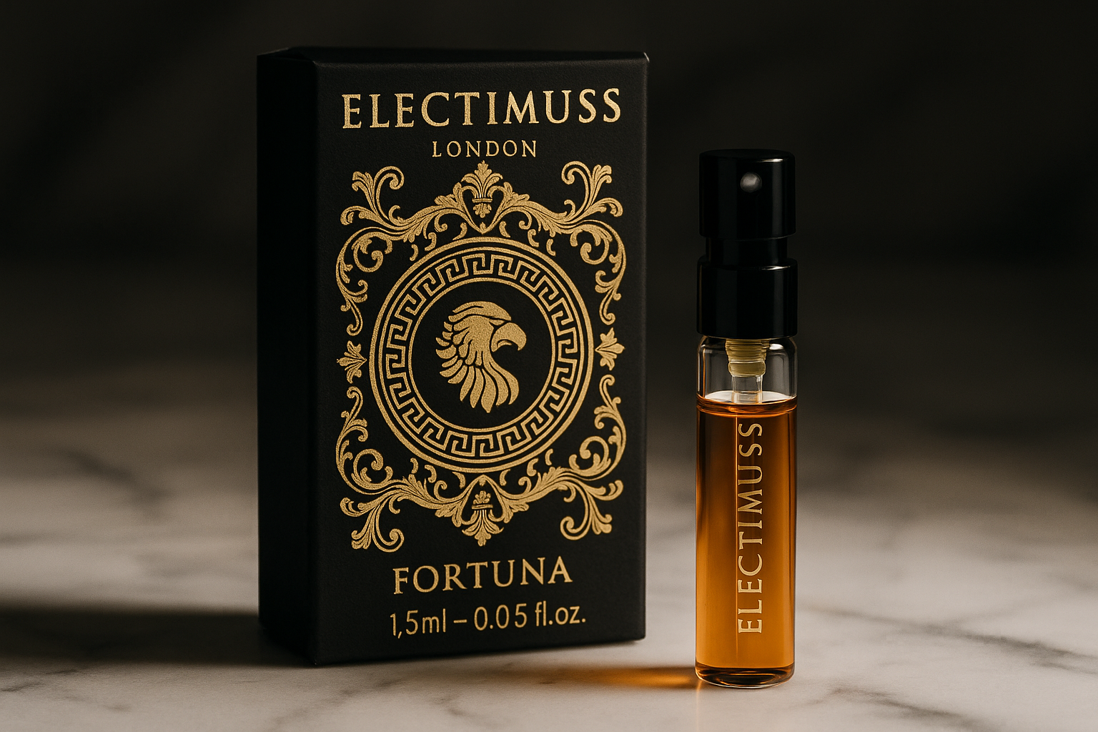 Amostra oficial do perfume Electimuss London Fortuna 1,5ml 0,05 fl. oz. Amostra oficial do perfume Electimuss London Fortuna 1,5ml 0,05 fl. oz.