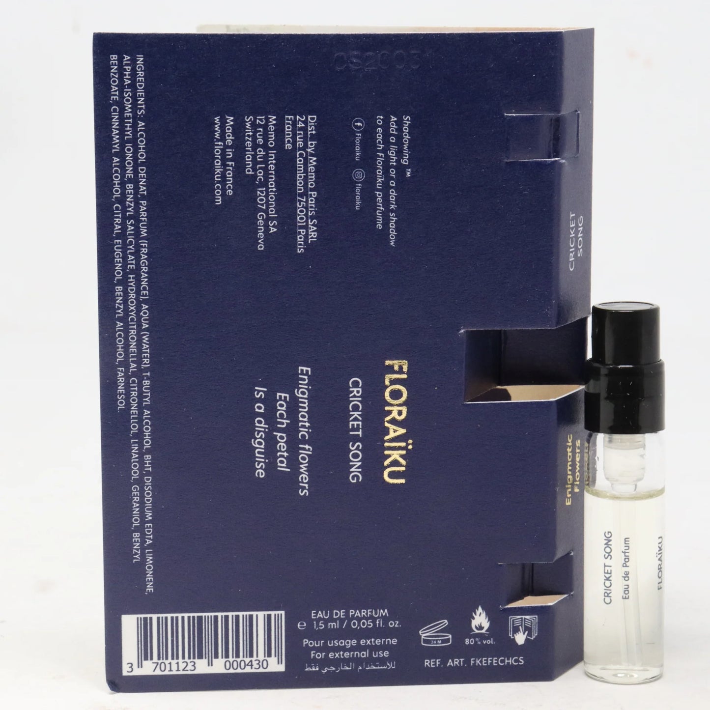 amostra oficial do perfume Floraiku Cricket Song 1,5ml