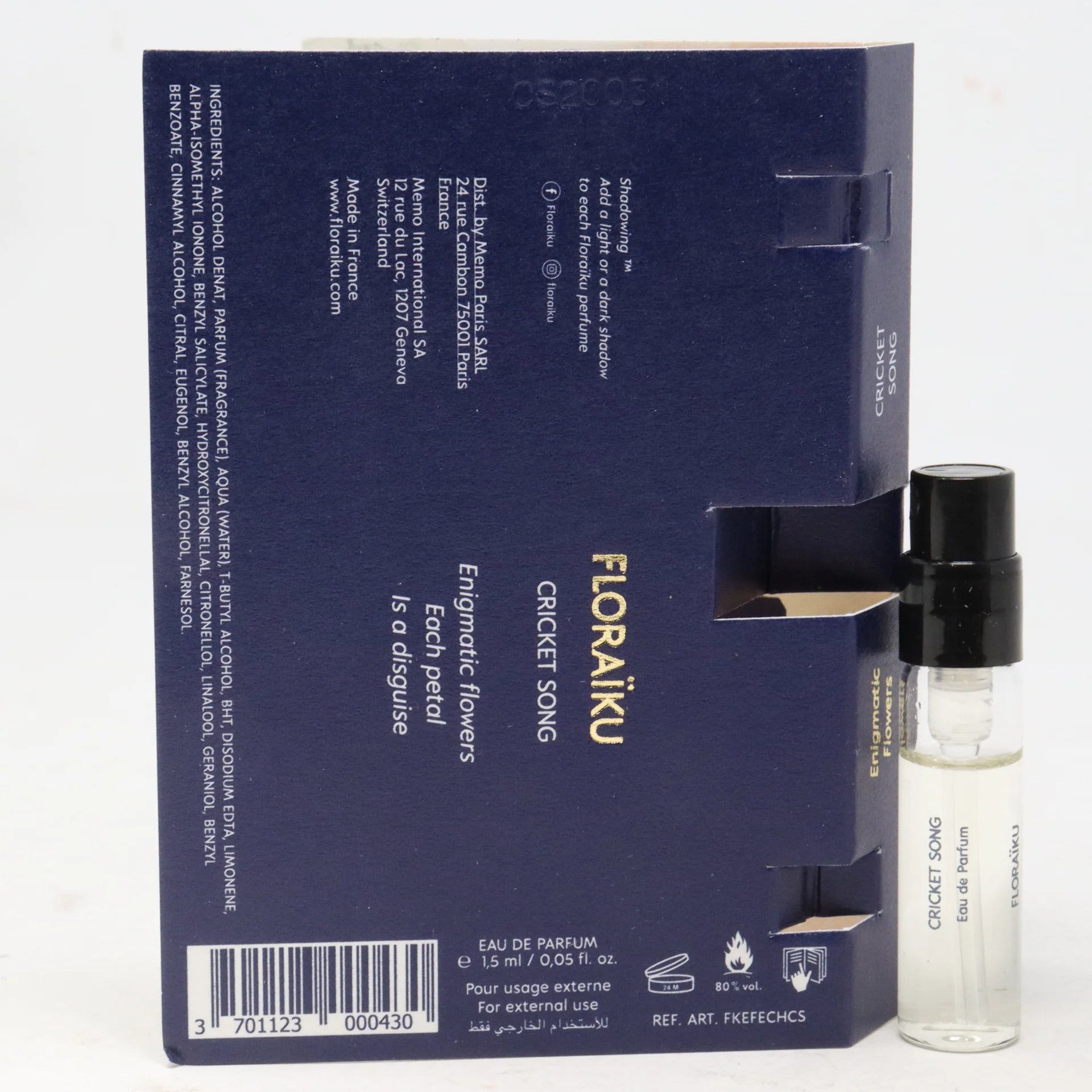 amostra oficial do perfume Floraiku Cricket Song 1,5ml