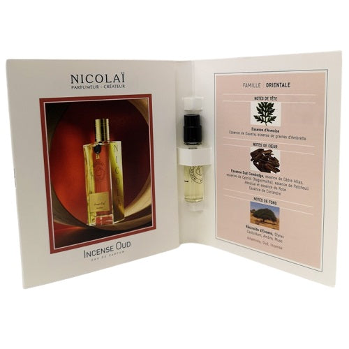 amostras oficiais de perfume Nicolai Incense Oud fragrância 1,8ml 0,07 oz.