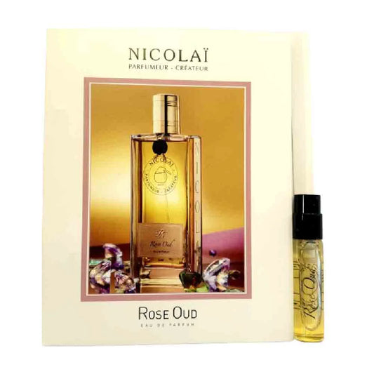 amostras oficiais de perfume da fragrância Nicolai Rose Oud 1,8ml 0,07 oz.