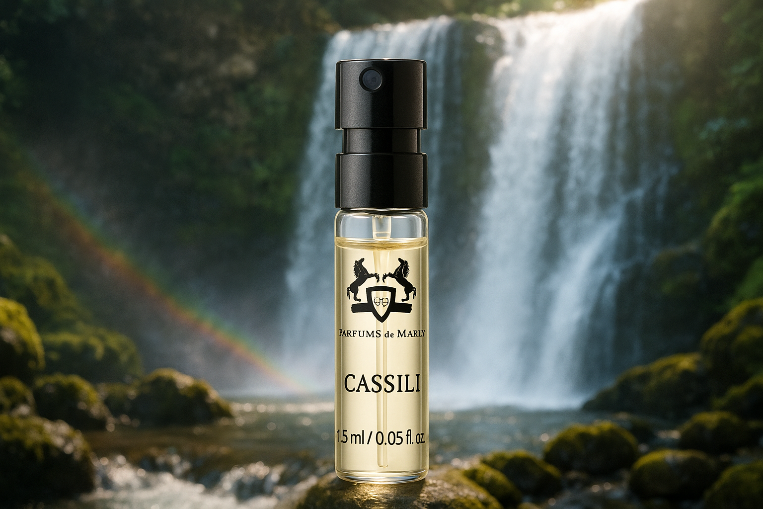 Amostra oficial de perfume Parfums de Marly Cassili 1,5ml 0,05 fl.o.z. testador de perfume Amostra oficial de perfume Parfums de Marly Cassili 1,5ml 0,05 fl.o.z. testador de perfume