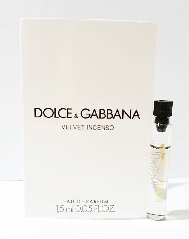 Veludo Incenso Por Dolce & Gabbana 1,5ml 0,05 fl. o.z. hivatalos parfüm minta, Velvet Incenso By Dolce & Gabbana 1.5ml 0.05 fl. o.z. amostra oficial de perfume, Velvet Incenso By Dolce & Gabbana 1.5ml 0.05 fl. o.z. 官方香水样品, Mostră oficială de parfum V