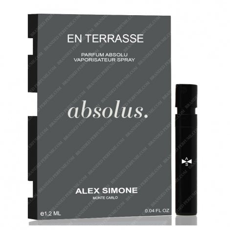 Alex Simone En Terrasse Parfum Absolu 1.2ml 0.04 fl. onças. amostras oficiais de perfumes