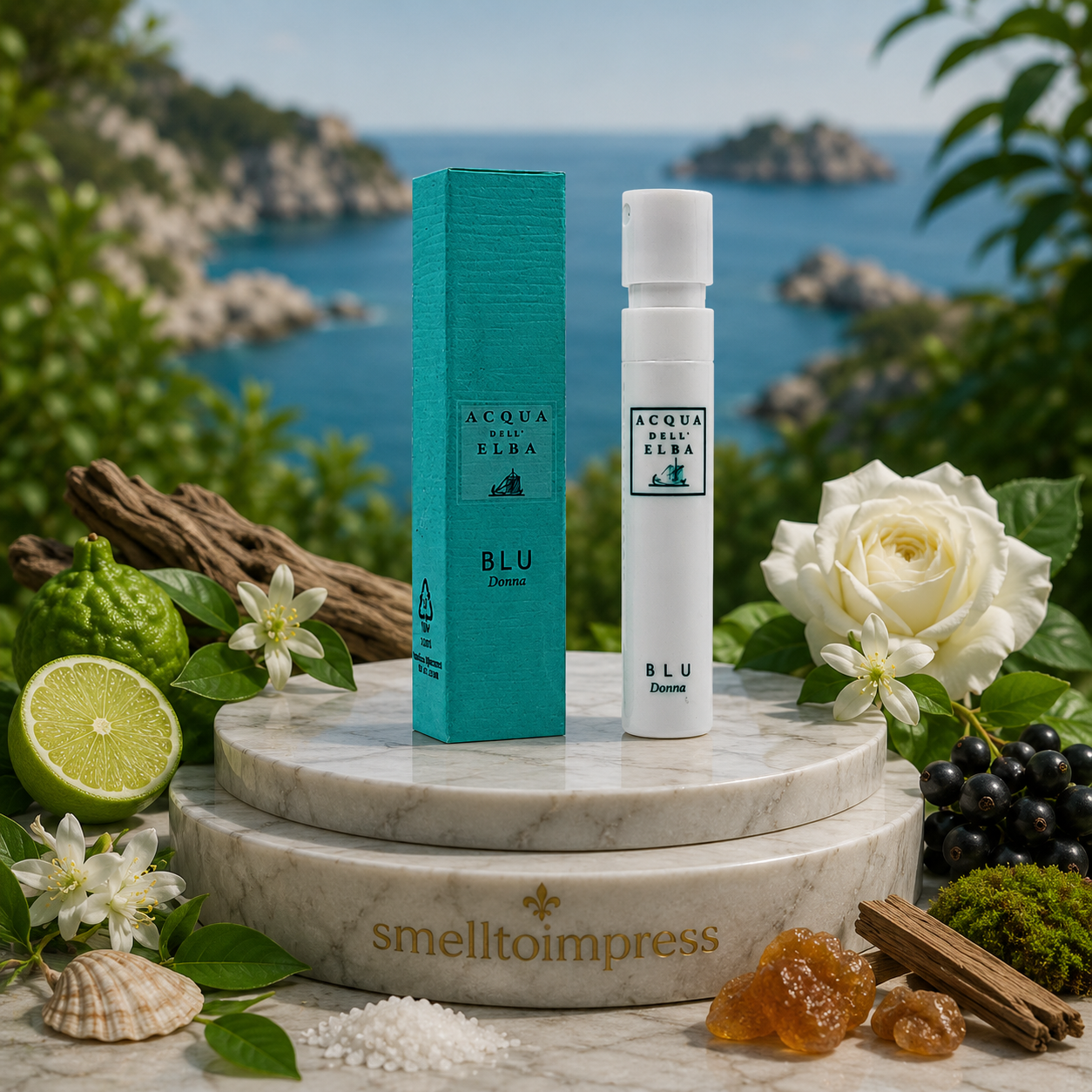 imagem da amostra oficial de perfume Acqua dell' Elba Blue Donna 1,2 ml 0,04 fl. oz
