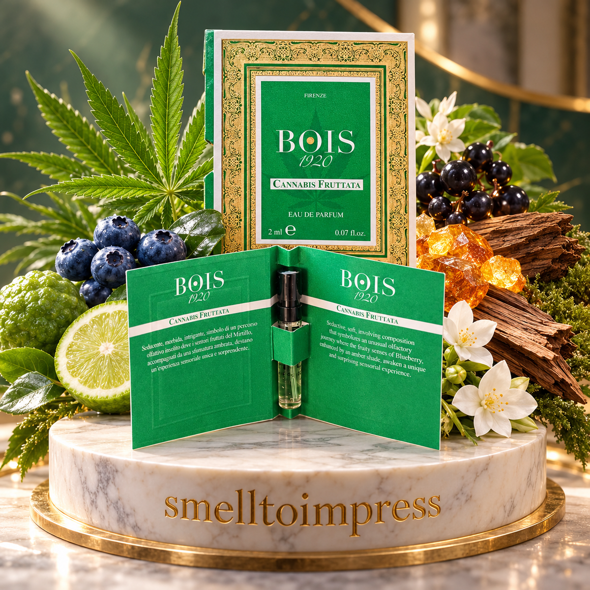 imagem da amostra oficial de perfume Bois 1920 Cannabis Fruttata 2 ml