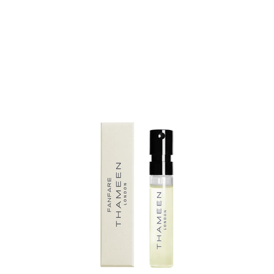 Amostra oficial de perfume Thameen Fanfare 2ml 0,06 fl.oz.