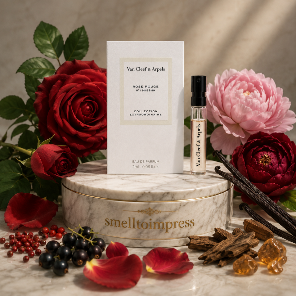 imagem da amostra oficial de perfume Van Cleef & Arpels Rose Rouge 2 ml 0,06 fl. oz.