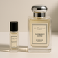 Amostra de perfume Jo Malone Raspberry Ripple de 6 ml ao lado de um frasco de 100 ml de Jo Malone Raspberry Ripple
