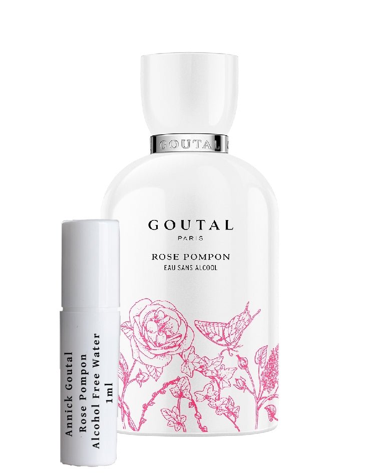 Frasco de spray de amostra de água sem álcool Annick Goutal Rose Pompon 1ml
