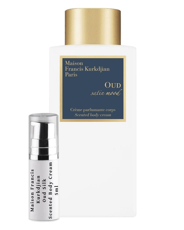 Amostra de creme corporal perfumado Maison Francis Kurkdjian Oud Silk, spray de viagem de 5ml