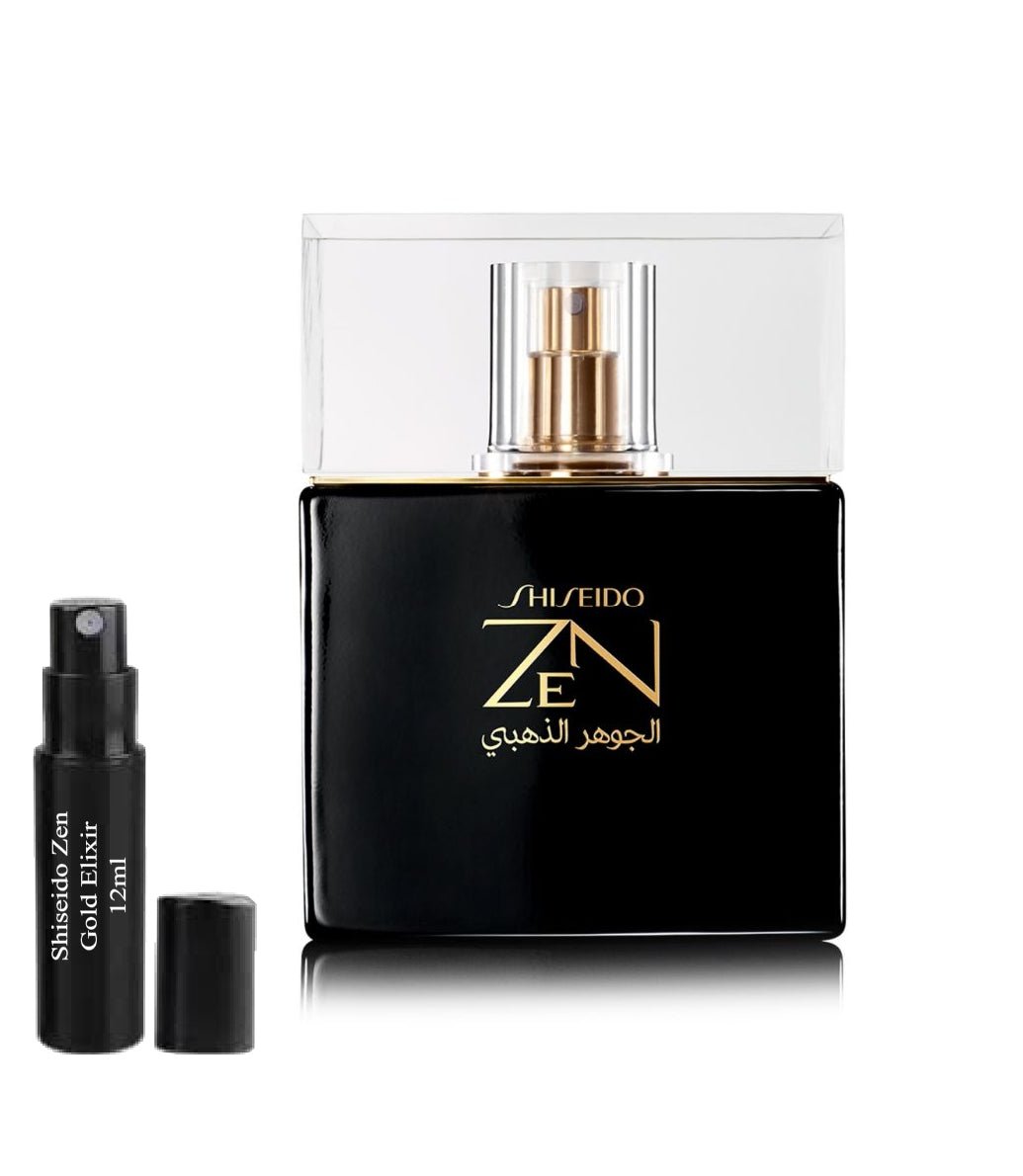 Shiseido Zen Gold Elixir 12ml 0,41 fl. o.z. vzorek perfume, Shiseido Zen Gold Elixir 12ml 0,41 fl. o.z. δείγμα αρώματος, Shiseido Zen Gold Elixir 12ml 0,41 fl. o.z. próbka perfum, Shiseido Zen Gold Elixir 12ml 0,41 fl. o.z. образец духов, Shiseido Ze