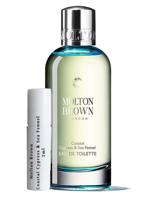 Amostras de cipreste costeiro e funcho marinho Molton Brown 2ml
